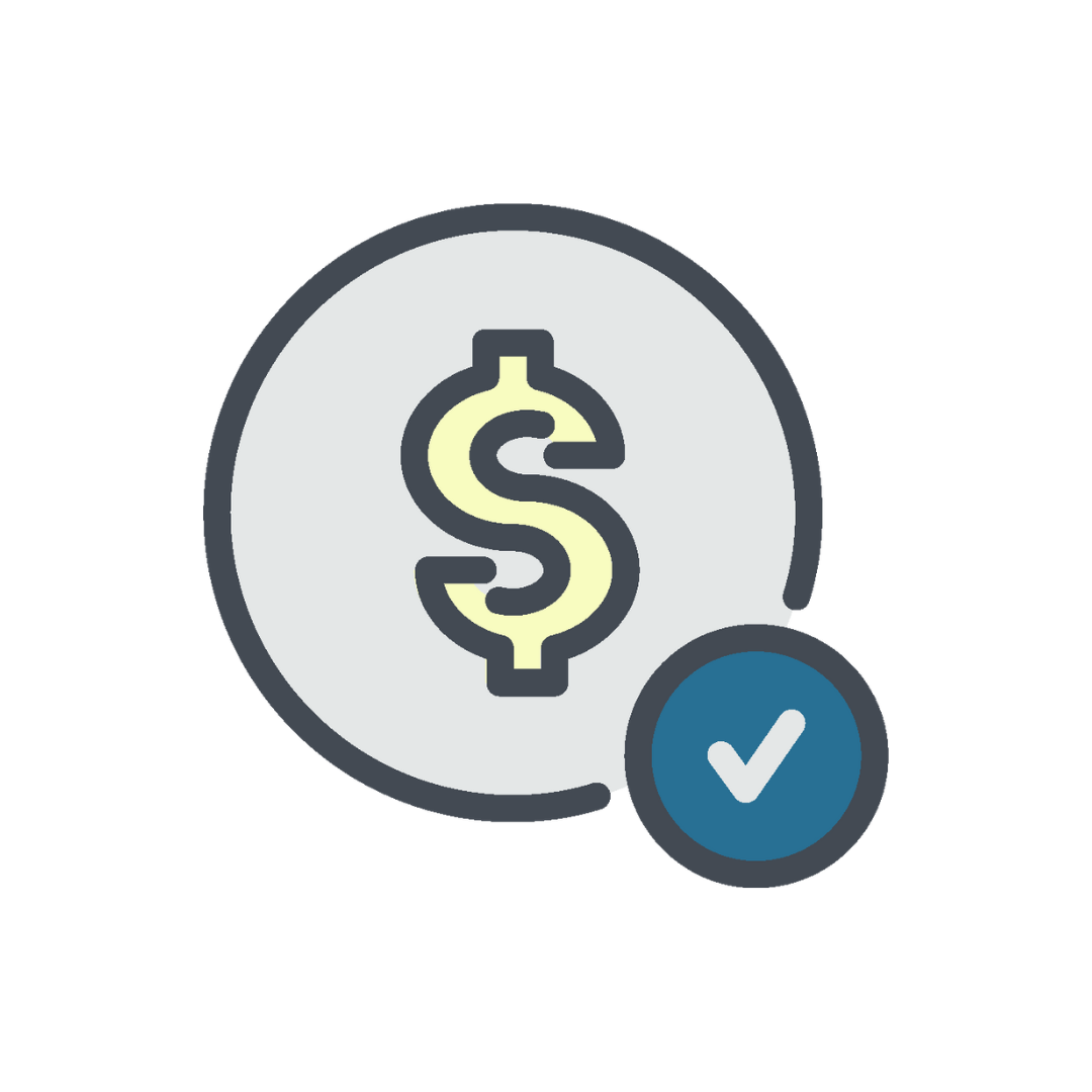 euro sign with checkmark circle